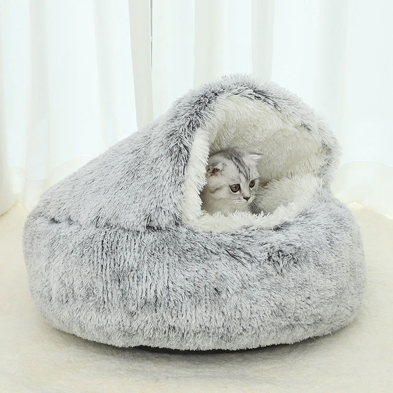 Winter Warm Shell-Shaped Pet Bed for Cats and Dogs