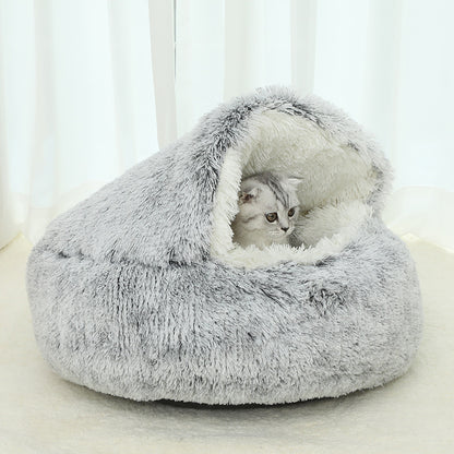 Winter Warm Shell-Shaped Pet Bed for Cats and Dogs