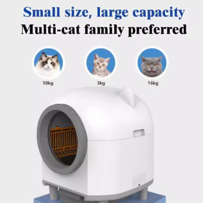 Automatic Enclosed Cat Litter Box with Cleaning