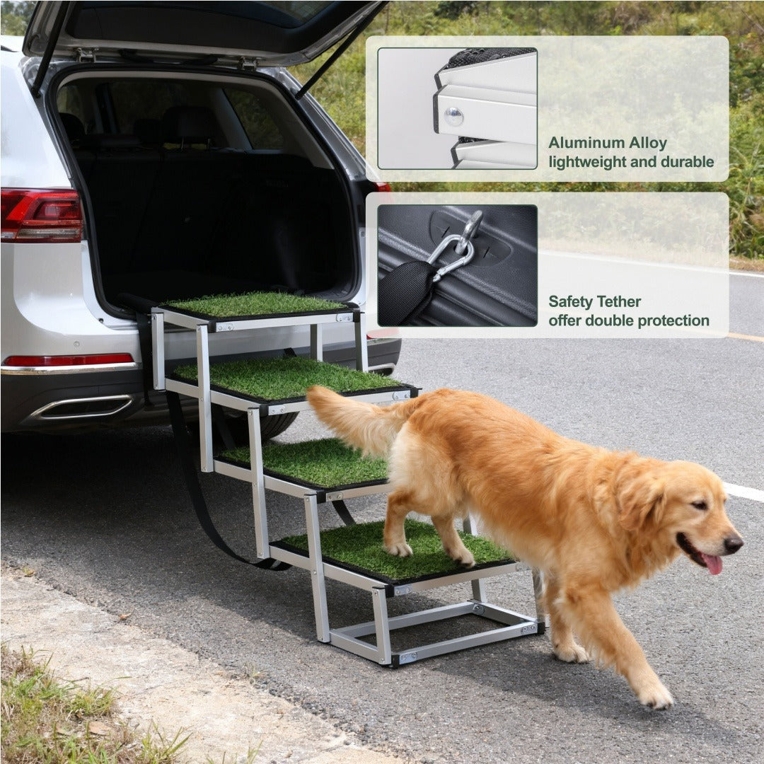 Foldable Dog Ramp - Portable Non-Slip Stairs for Large Dogs