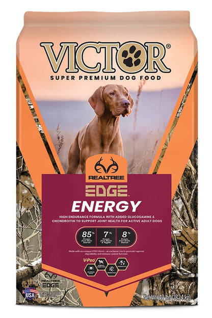Victor Super Premium Dog Food – Realtree Edge Energy Dry Dog Food for Highly Active Dogs – Gluten Free Dog Food with Glucosamine and Chondroitin for Hip and Joint Health 40 Lb