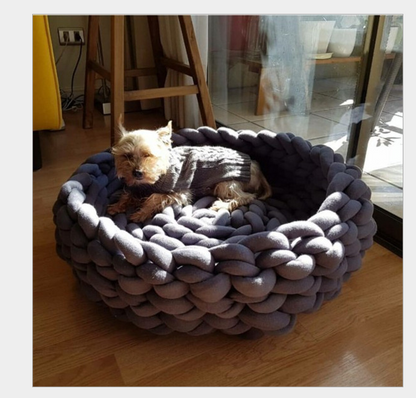 Handwoven Cotton Pet Bed for Dogs and Cats