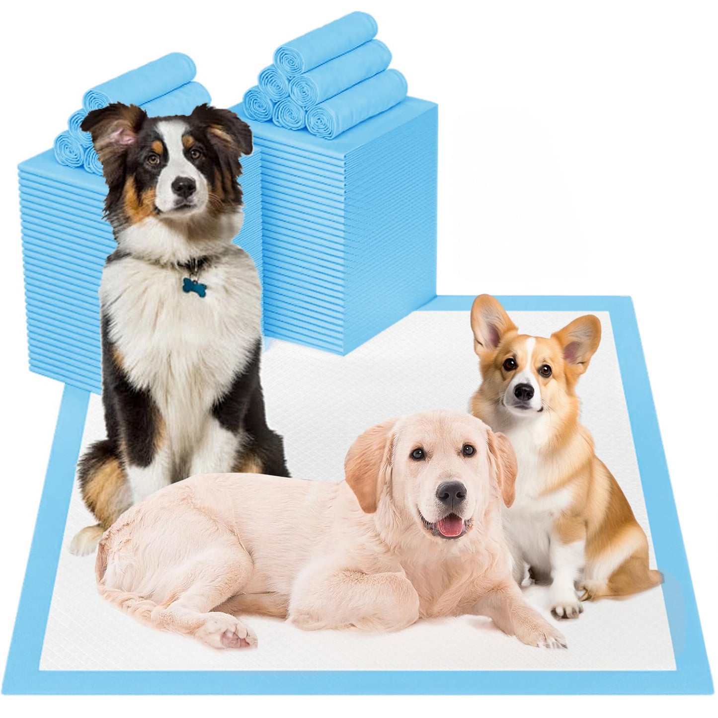 Puppy Pads 24"x36" 40 Count Disposable Pee Pads for Dogs Leak-Proof & Super Absorbent Thicken Potty Training Pads for Doggie Cats Rabbits Quick Dry Pet Piddle Pad