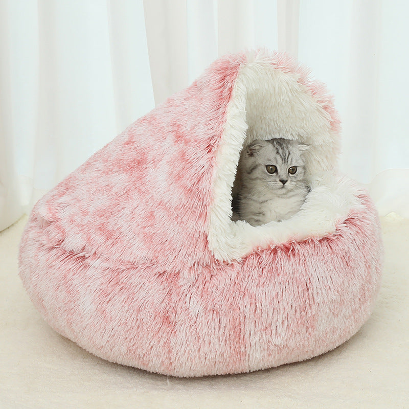 Winter Warm Shell-Shaped Pet Bed for Cats and Dogs