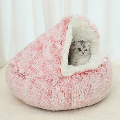 Winter Warm Shell-Shaped Pet Bed for Cats and Dogs