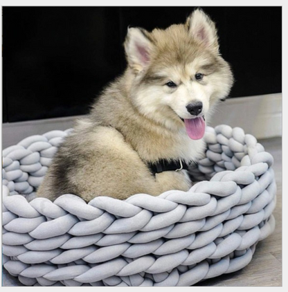 Handwoven Cotton Pet Bed for Dogs and Cats