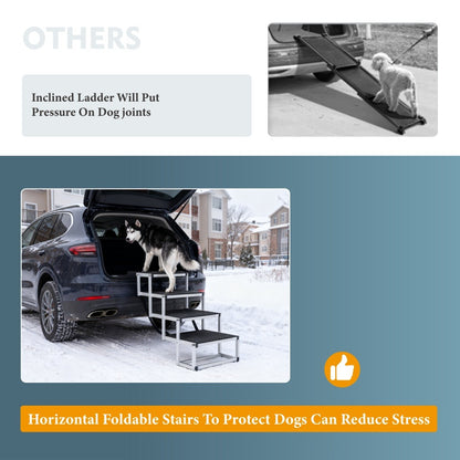 Foldable Dog Ramp - Portable Non-Slip Stairs for Large Dogs