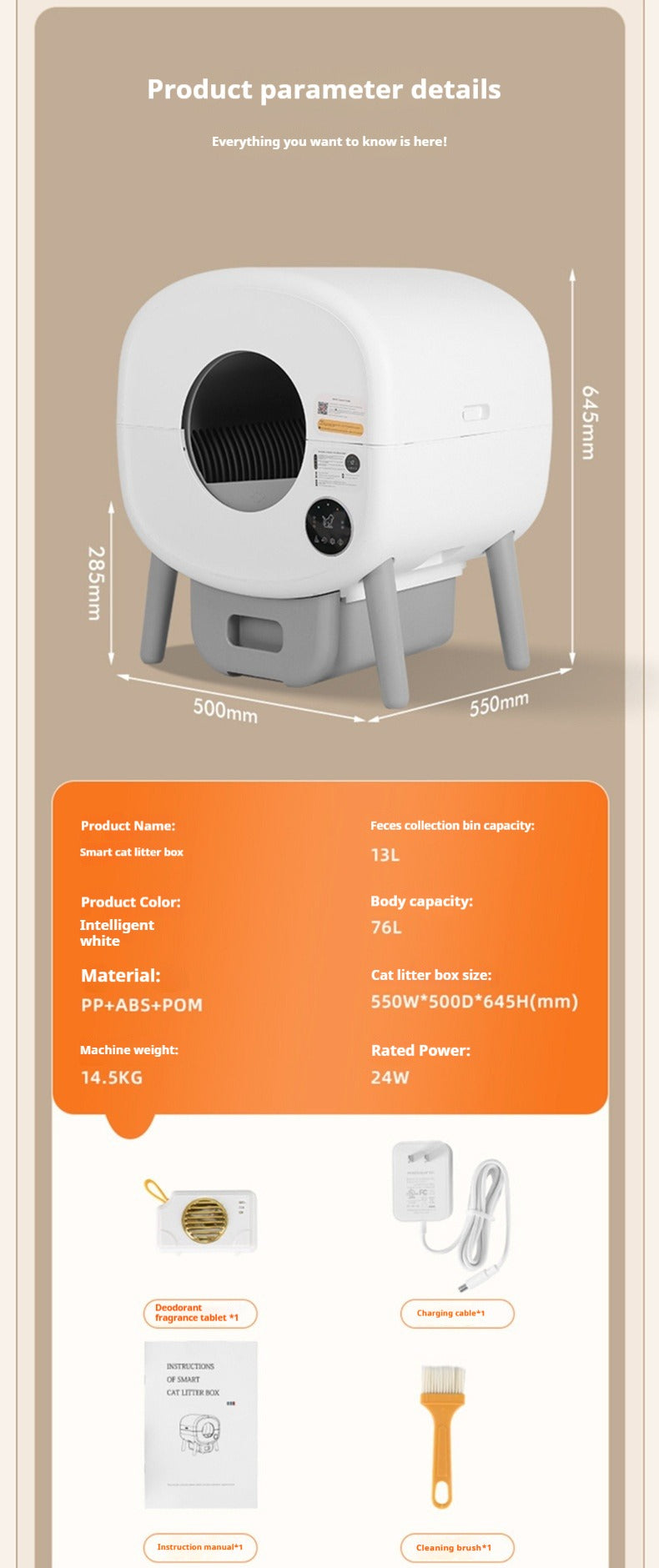 Smart Automatic Self-Cleaning Cat Litter Box