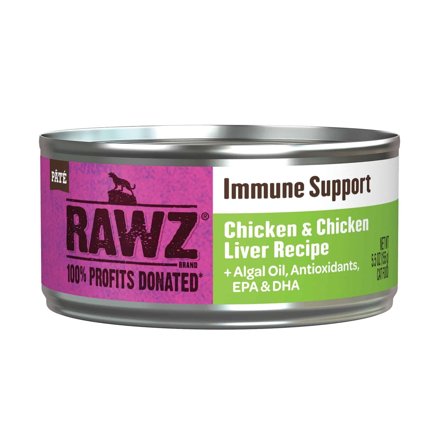 Rawz Immune Support Chicken & Chicken Liver CAT Food 5.5 Ounce Cans 24 Pack (Chicken Liver)