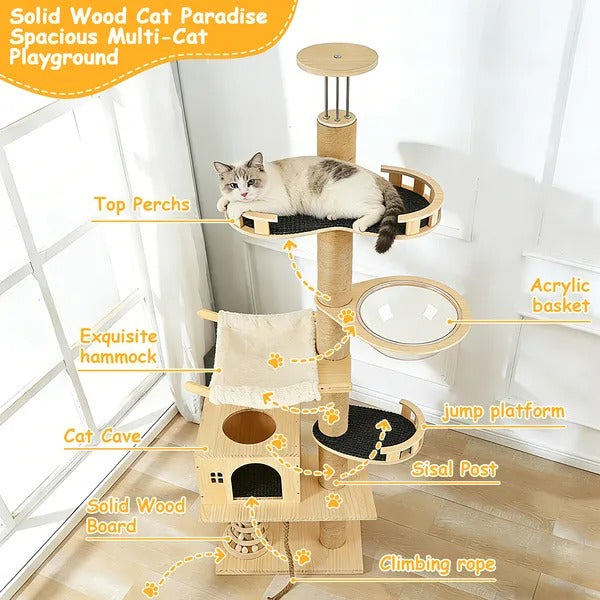 6-Level Floor-to-Ceiling Cat Tree