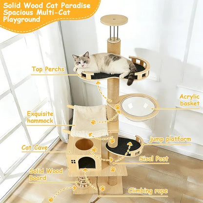 6-Level Floor-to-Ceiling Cat Tree