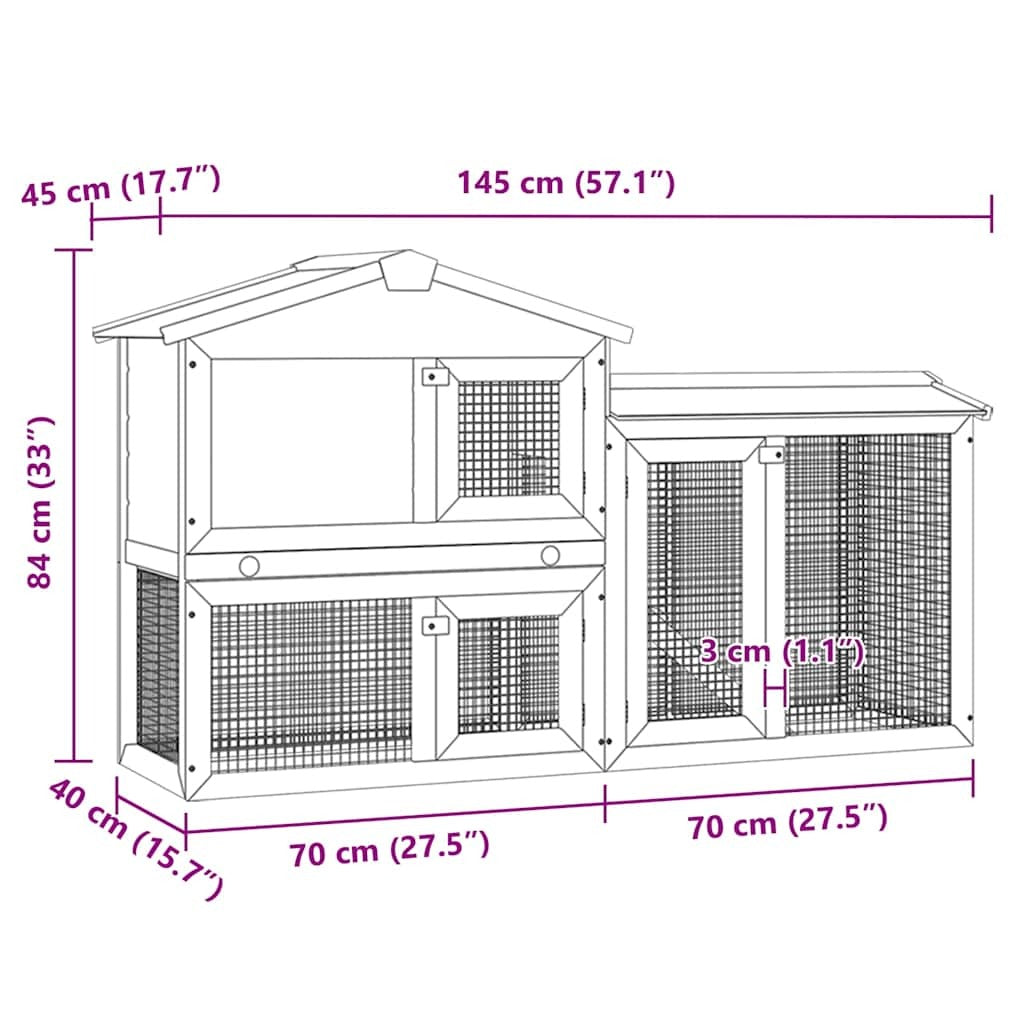 Large Rabbit Hutch with Ramp