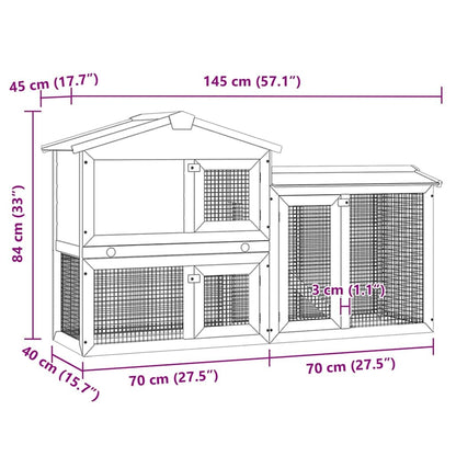 Large Rabbit Hutch with Ramp