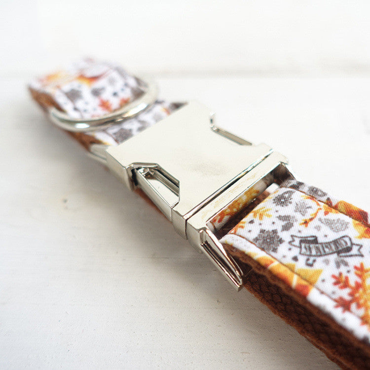 Handmade Golden Christmas Dog Collar by MUTTCO