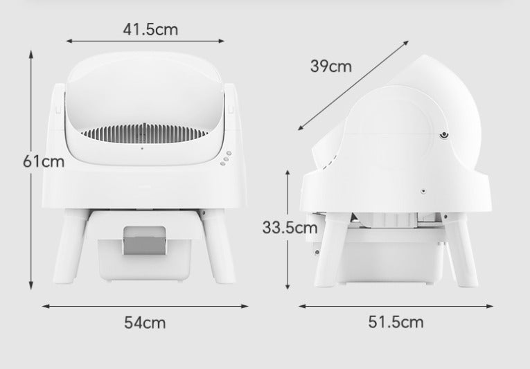 Open Automatic Self-Cleaning Litter Box (White)