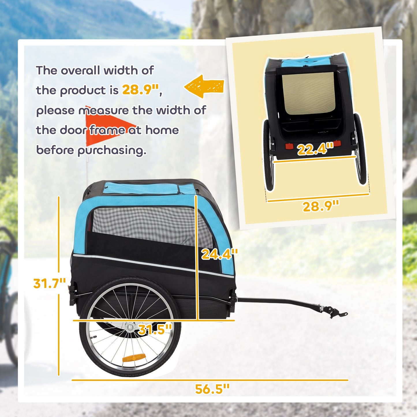 Dog Bike Trailer with 20" Air Tires