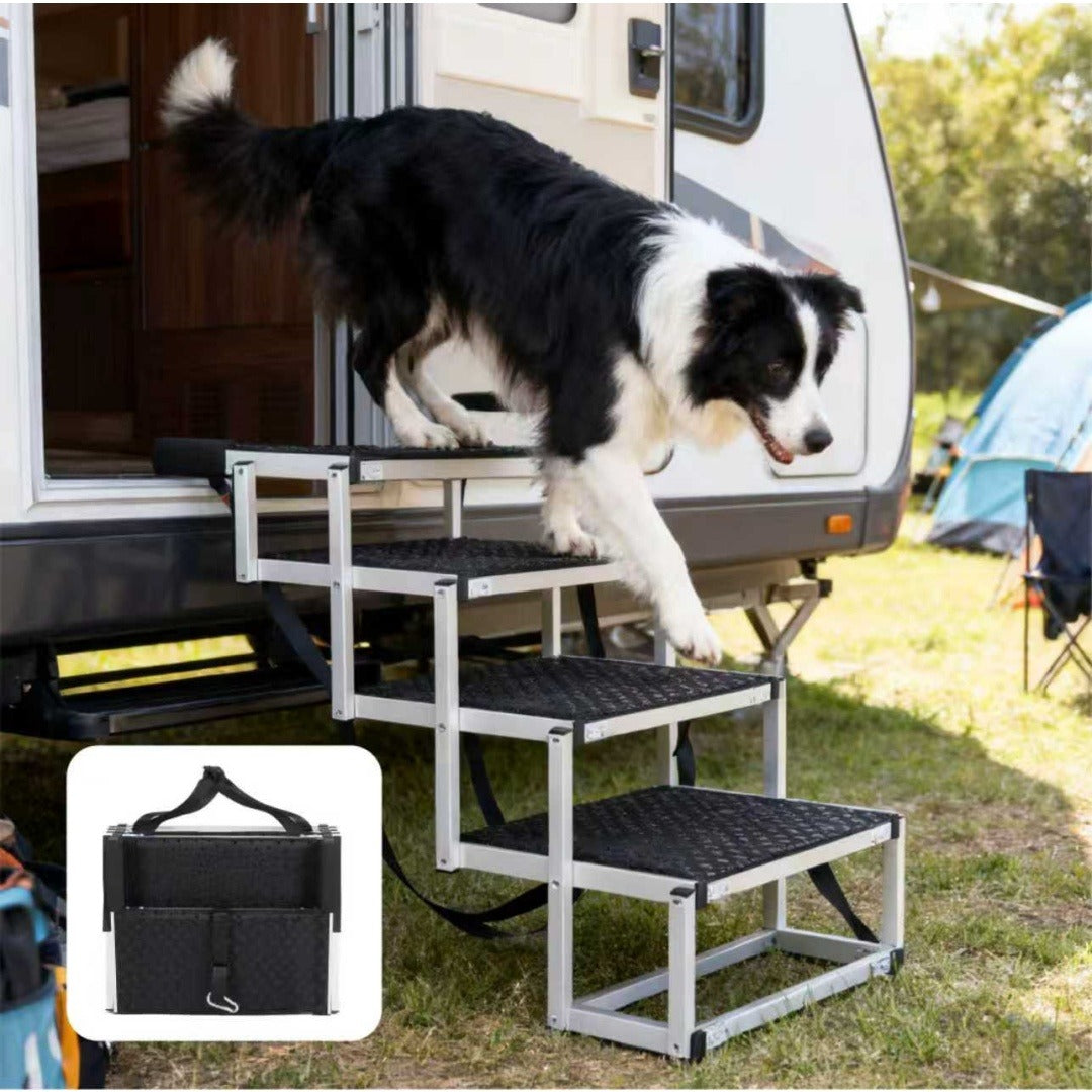 Foldable Dog Ramp - Portable Non-Slip Stairs for Large Dogs