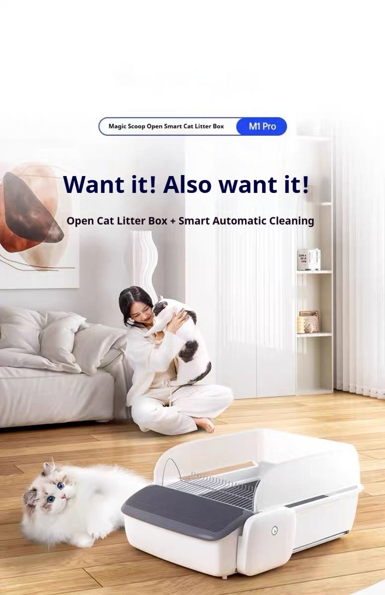 Semi-Enclosed Cat Litter Box