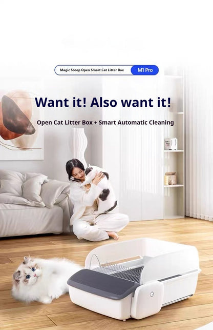 Semi-Enclosed Cat Litter Box