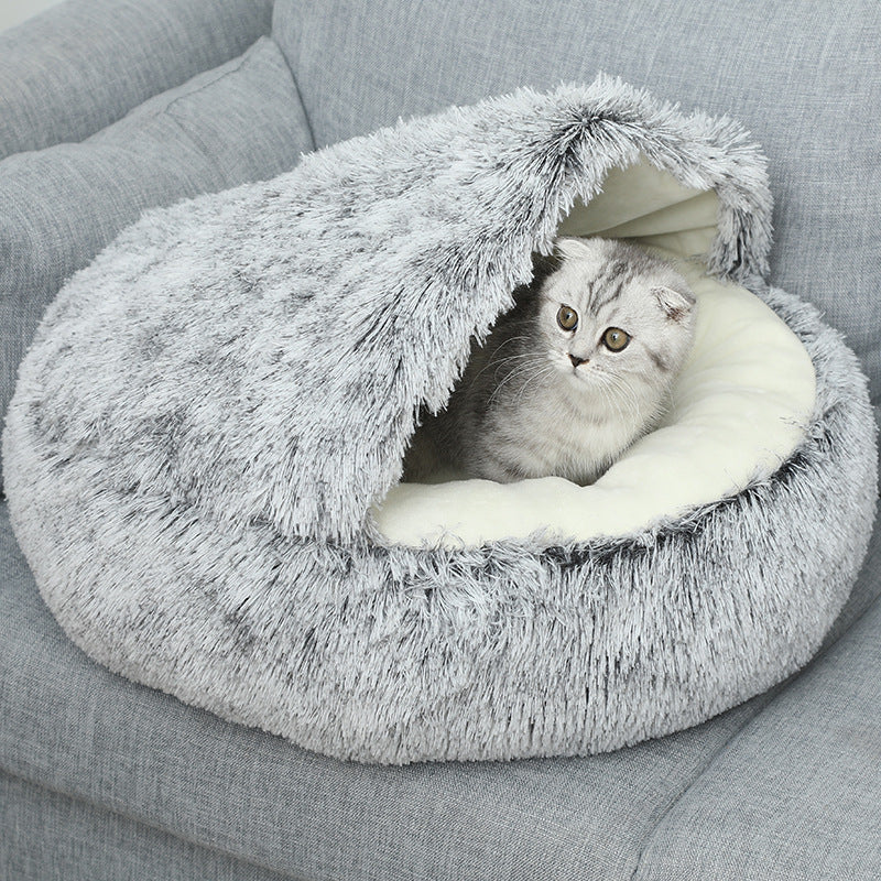 Winter Warm Shell-Shaped Pet Bed for Cats and Dogs