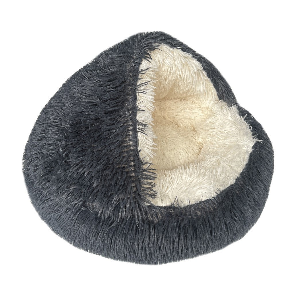 Winter Warm Shell-Shaped Pet Bed for Cats and Dogs
