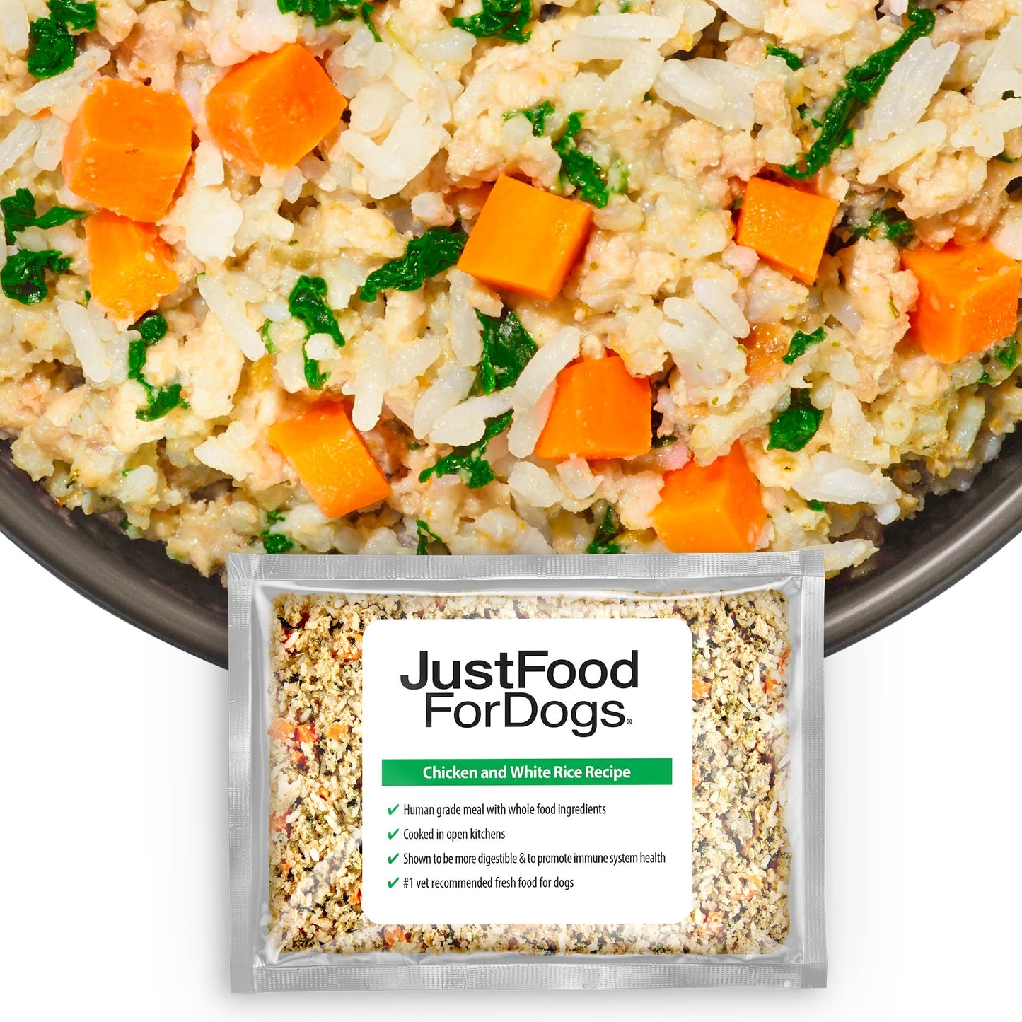 JustFoodForDogs Frozen Fresh Dog Food Complete Meal or Dog Food Topper Beef & Russet Potato Human Grade Dog Food Recipe 18 oz (Pack of 21)