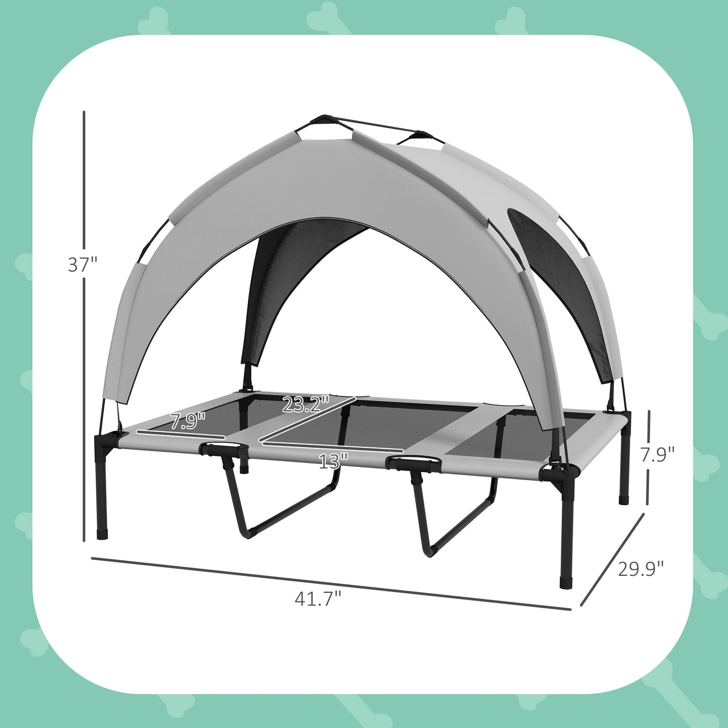 Elevated Outdoor Dog Bed with Canopy