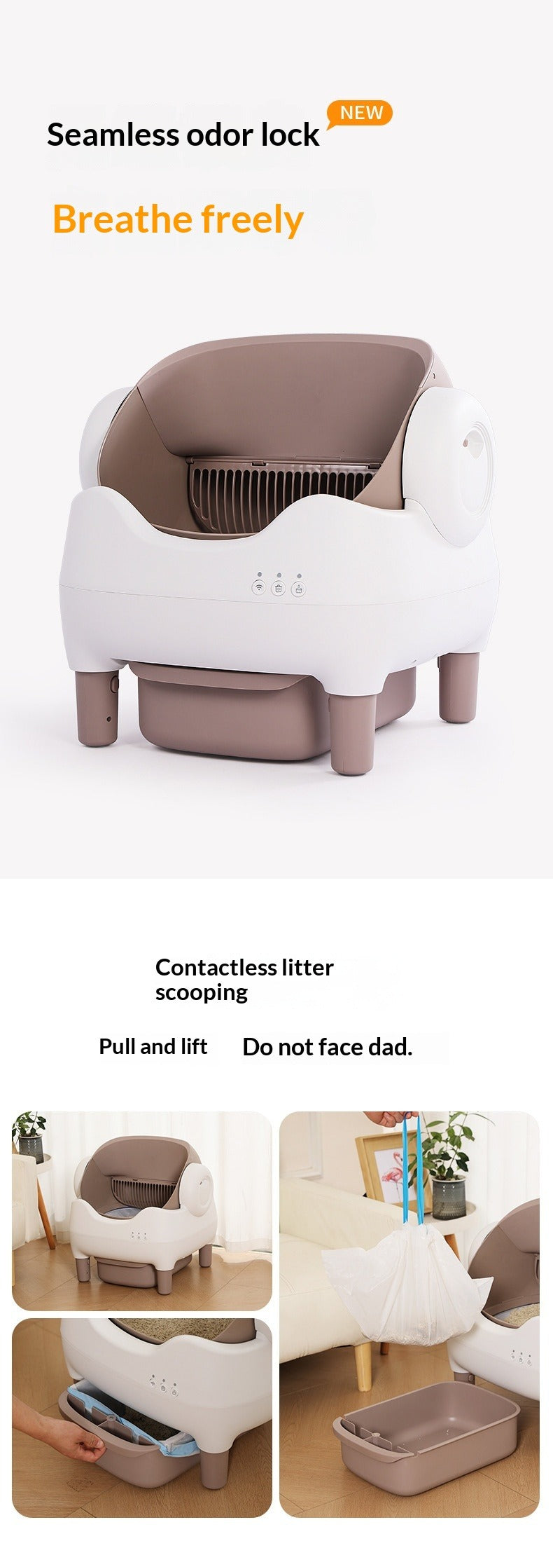 Smart Automatic Cat Litter Box Open-Style