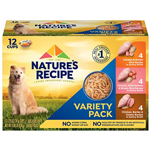 Natures Recipe Wet Dog Food Variety Pack 2.75 Ounce Cup (Pack of 24)