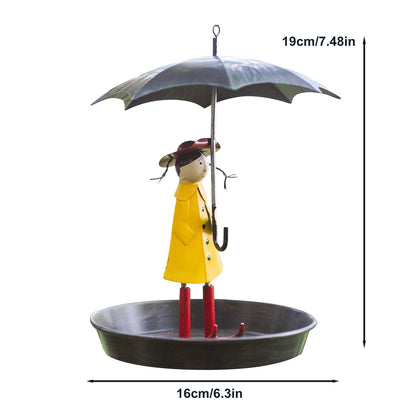 Metal Hanging Bird Feeder with Umbrella Design for Outdoors