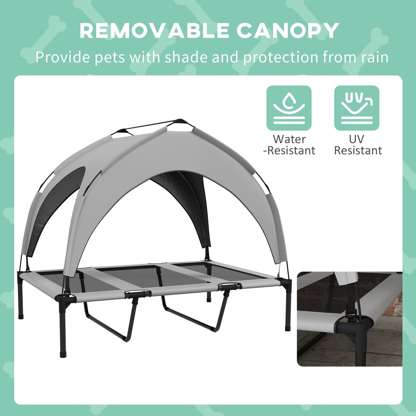 Elevated Outdoor Dog Bed with Canopy