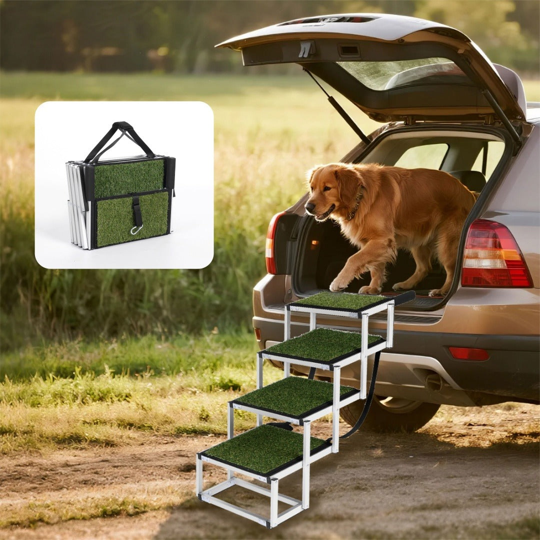 Foldable Dog Ramp - Portable Non-Slip Stairs for Large Dogs