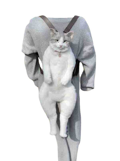 Simulation Cat Backpack Doll Plush Toy for Kids