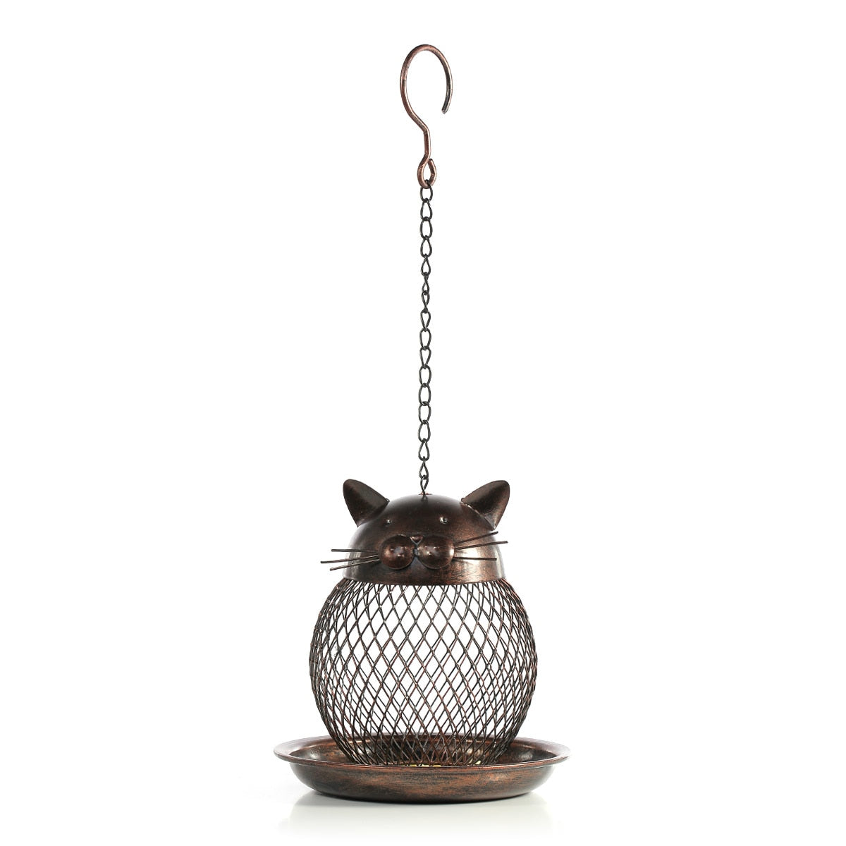 Modern Metal Cat Bird Feeder Home Decor Gift