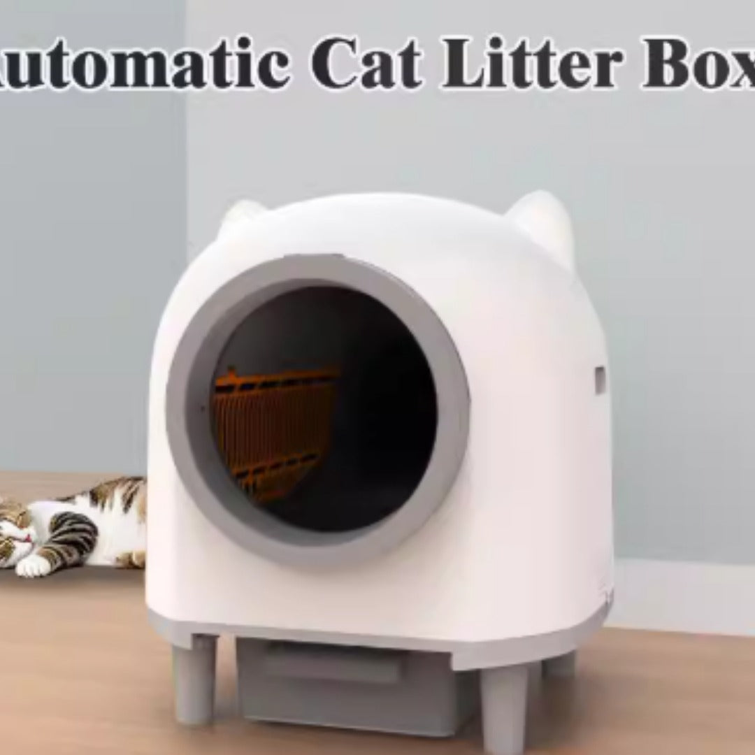 Automatic Enclosed Cat Litter Box with Cleaning