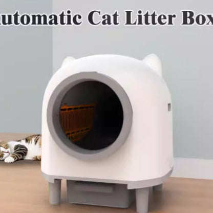 Automatic Enclosed Cat Litter Box with Cleaning