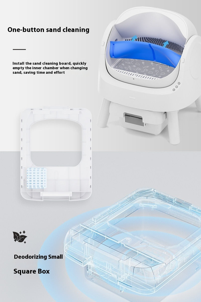 Open Automatic Self-Cleaning Litter Box (White)