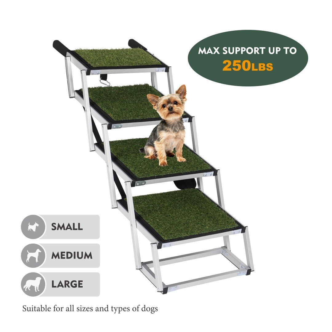 Foldable Dog Ramp - Portable Non-Slip Stairs for Large Dogs