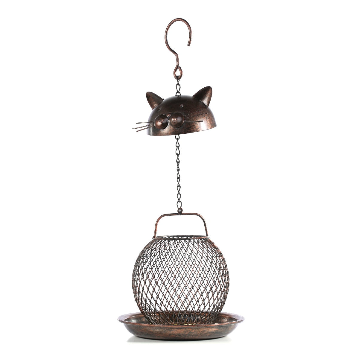 Modern Metal Cat Bird Feeder Home Decor Gift
