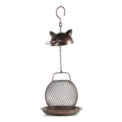 Modern Metal Cat Bird Feeder Home Decor Gift